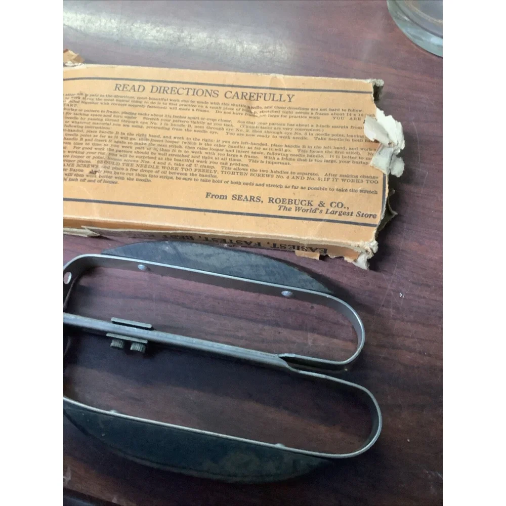 Vintage Sears Roebuck Parisian Hooked Rug Shuttle Needle 
